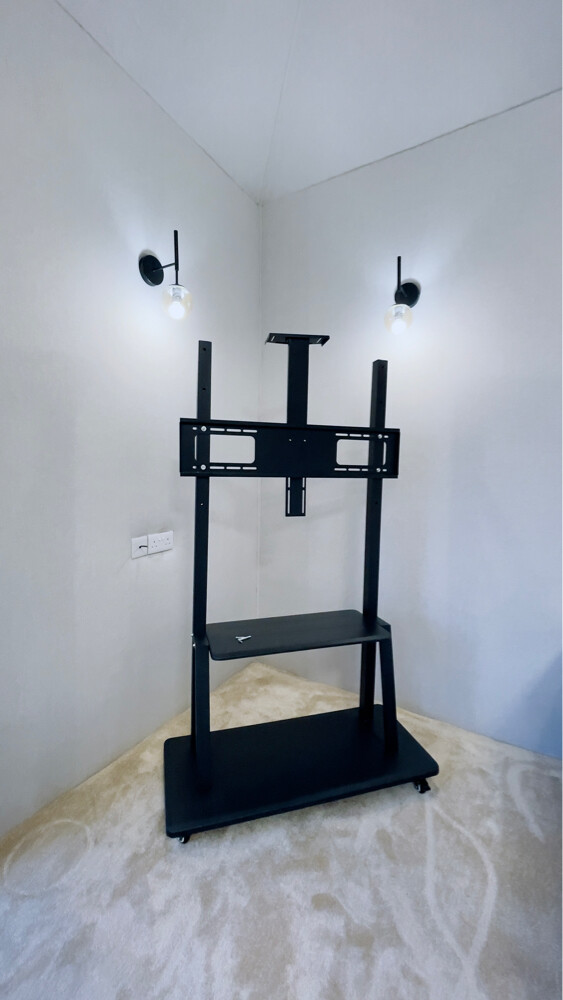Big tv stand with trolleys  - 3