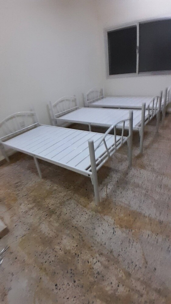White steel Bed With matters - 3