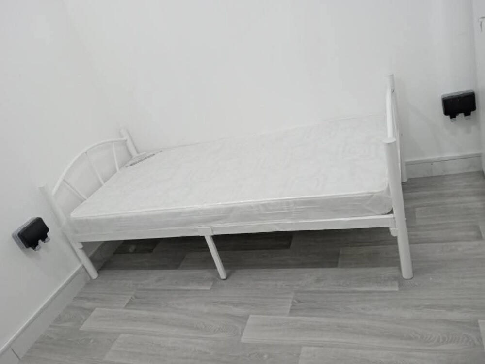 White steel Bed With matters - 4