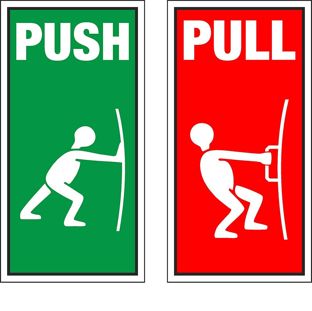 5 Pcs Set push & pull sticker - 2