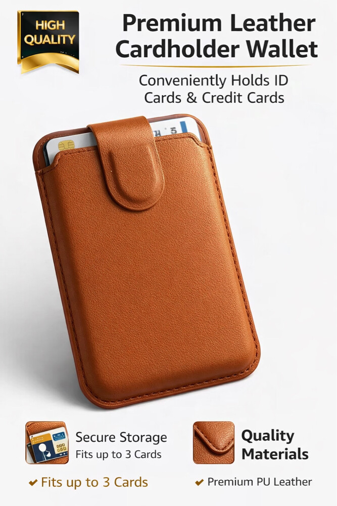 Slim Magnetic Faux Leather Wallet - 1