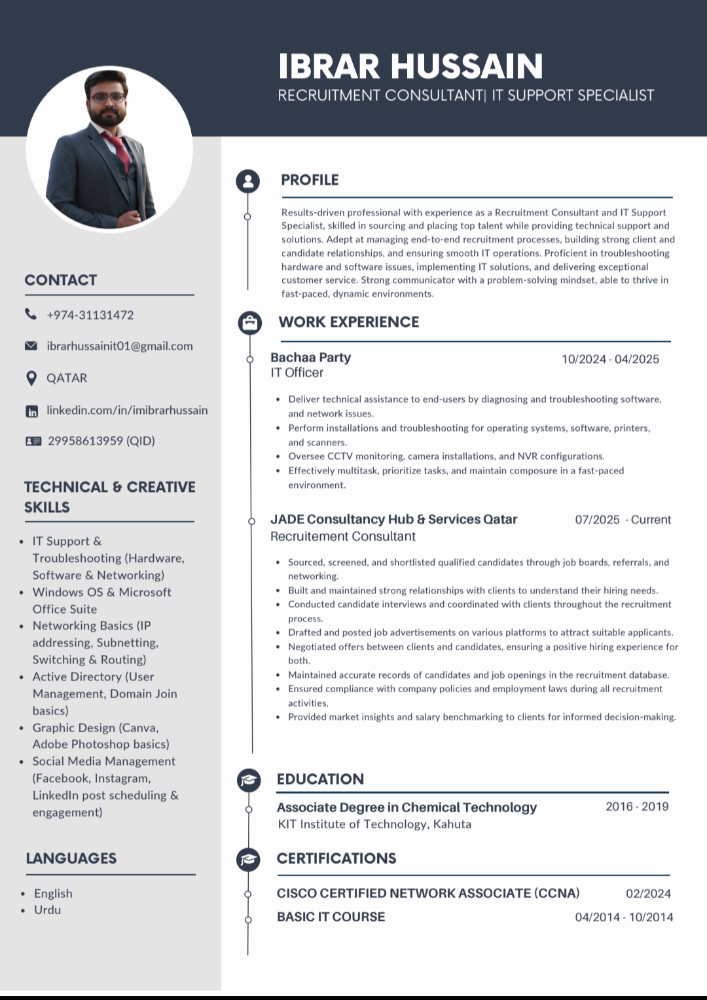 Request for a Job (IT Support) - 1