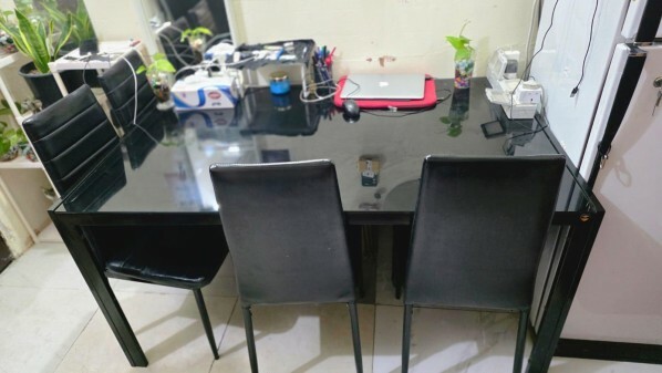 Glass Top Dining Table-4 Chairs - 3