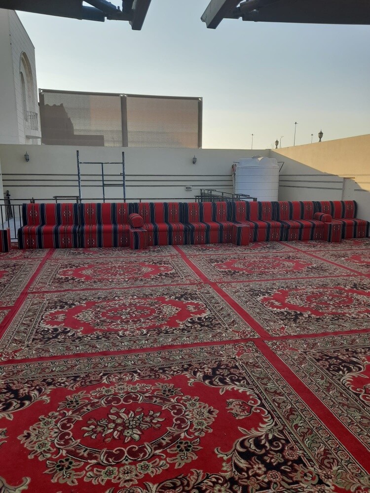 كراسي جلد شمواة أبيض وأزرق - 26