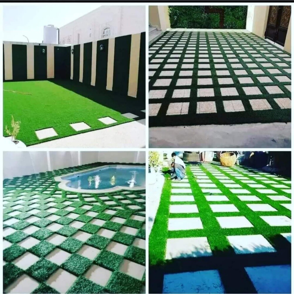Green grass green tartan rug - 9