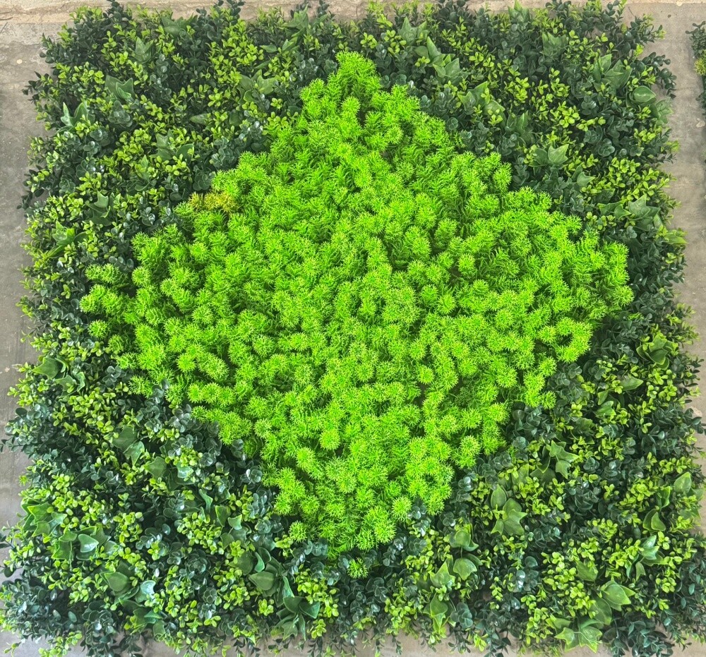 Green grass green tartan rug - 5