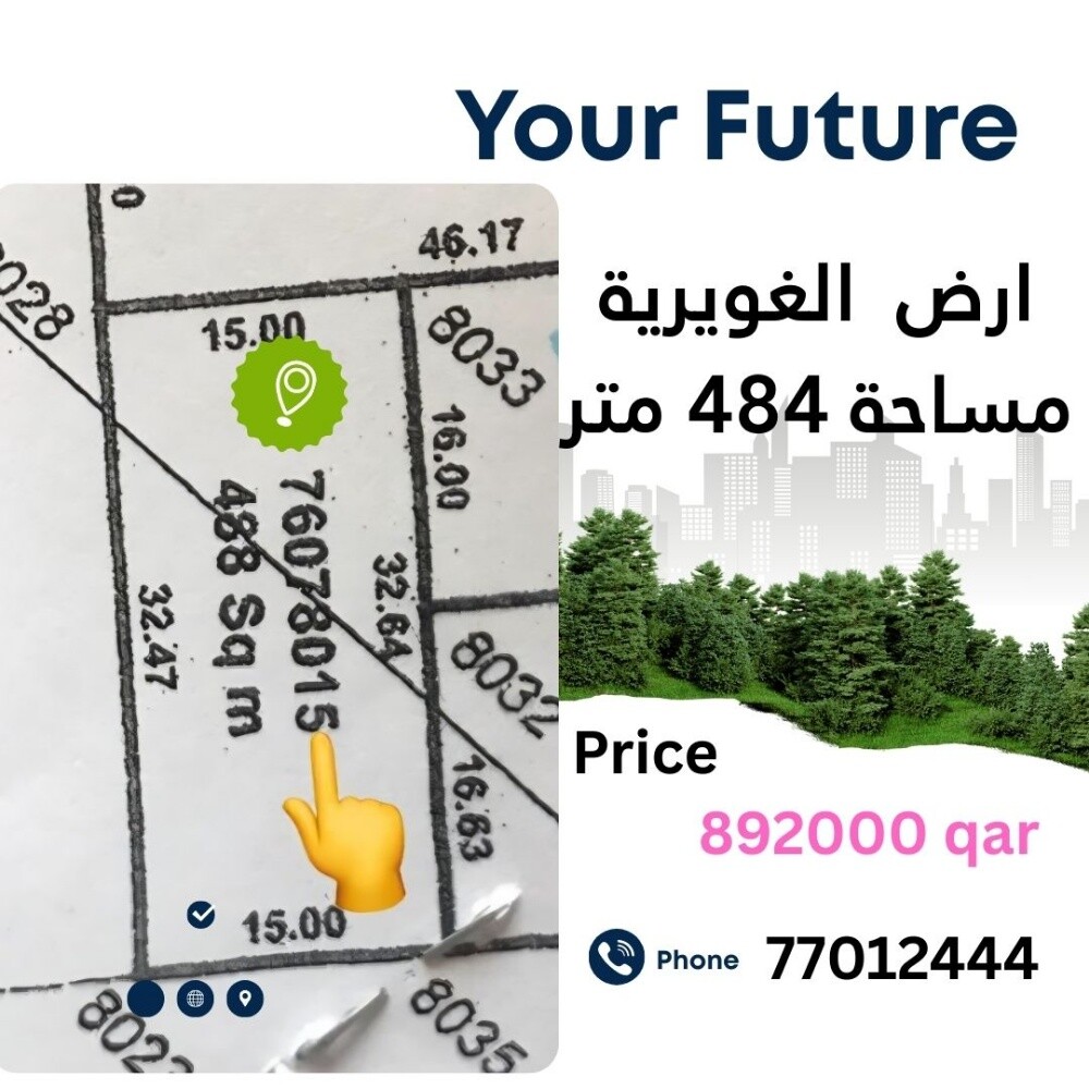 للبيع ارض الغويريه ٤٨٨ م - 1