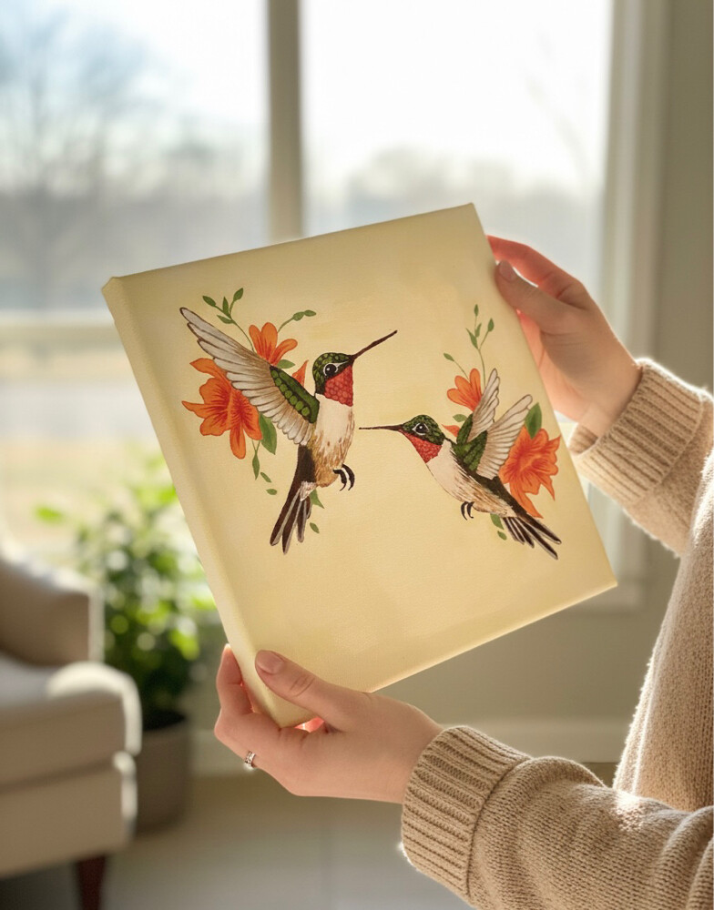 Handmade Hummingbird Painting - 1