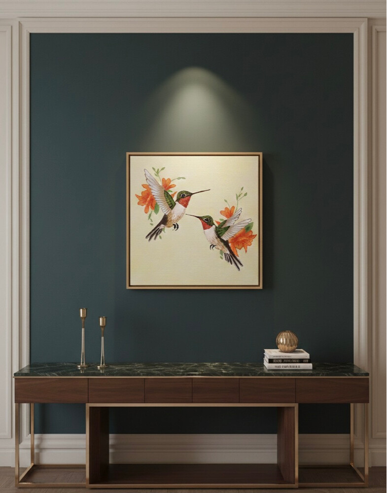 Handmade Hummingbird Painting - 5