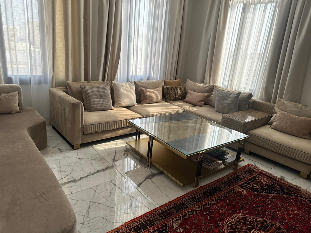 Suede & Belgium Leather Sofa Set - 1
