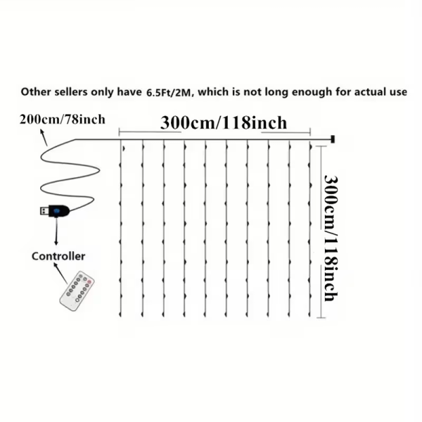 LED Fairy Curtain 300 Lights - 5