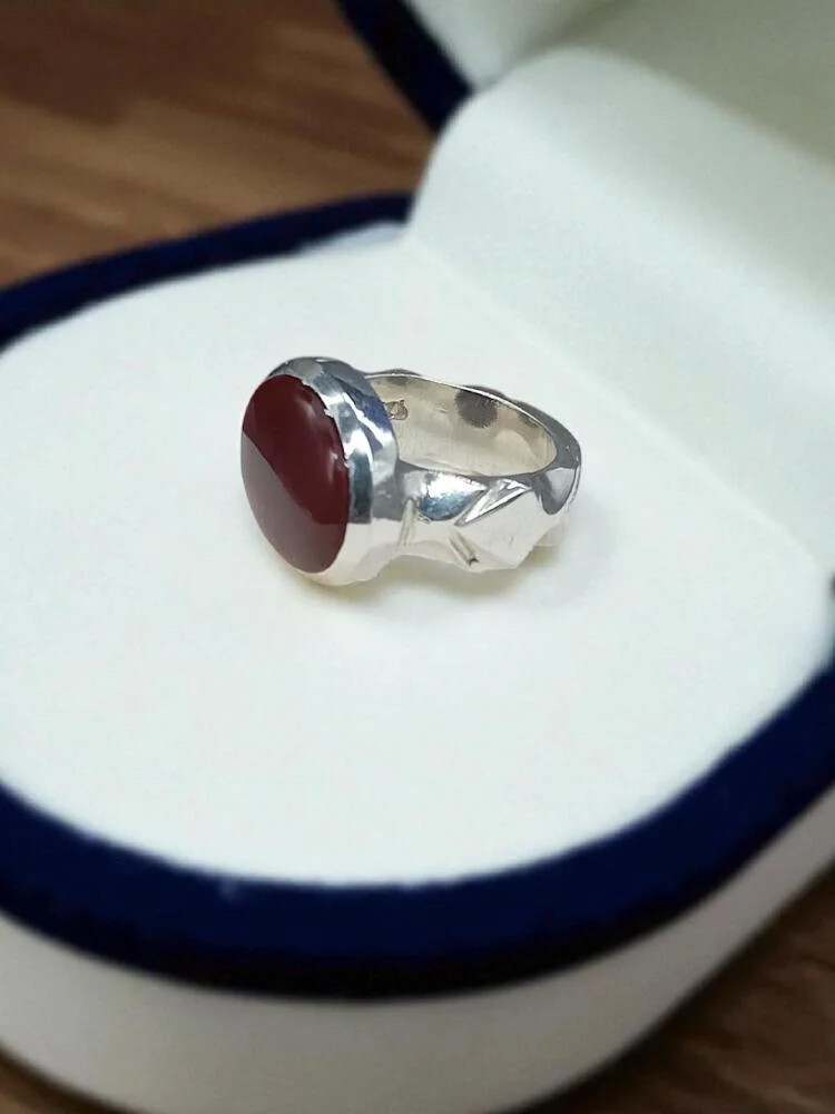 aqeeq ring silverr - 3