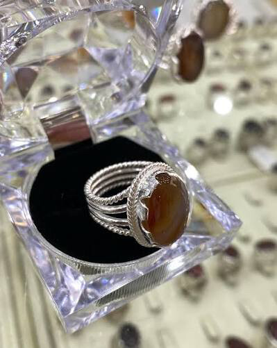 aqeeq ring silverr - 4