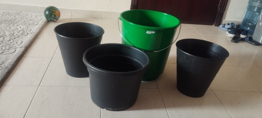 dust bin and 3 bucket - 3