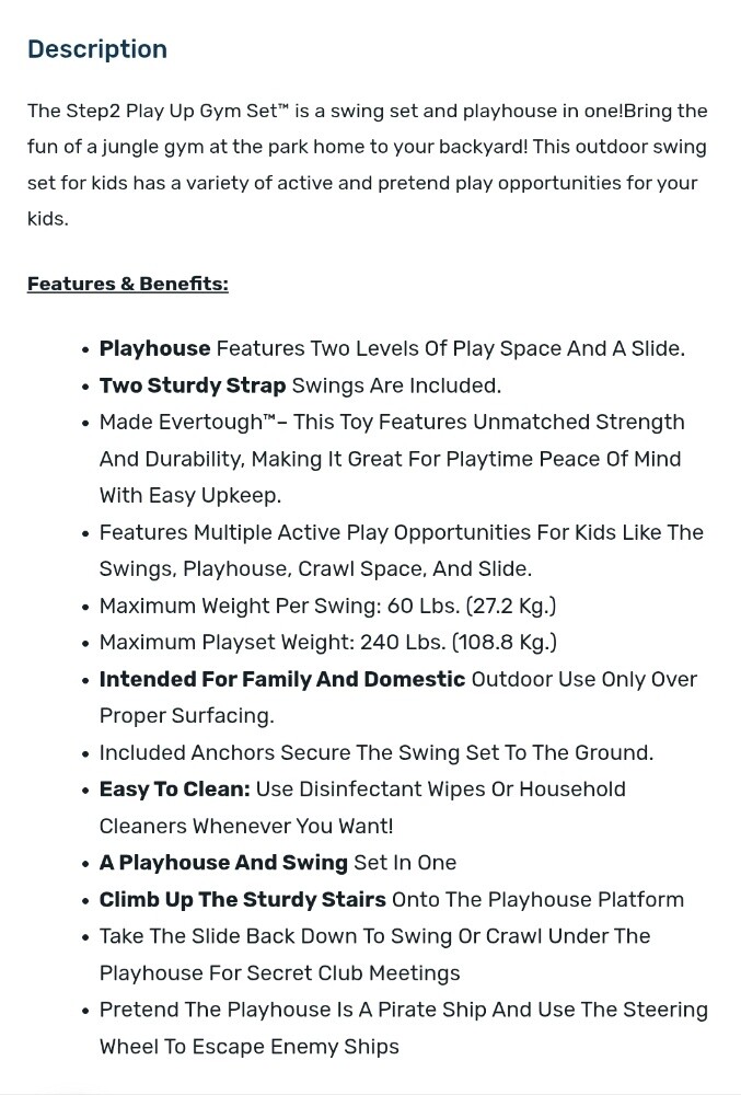 PLAYHOUSE SWING & SLIDE SET - 6