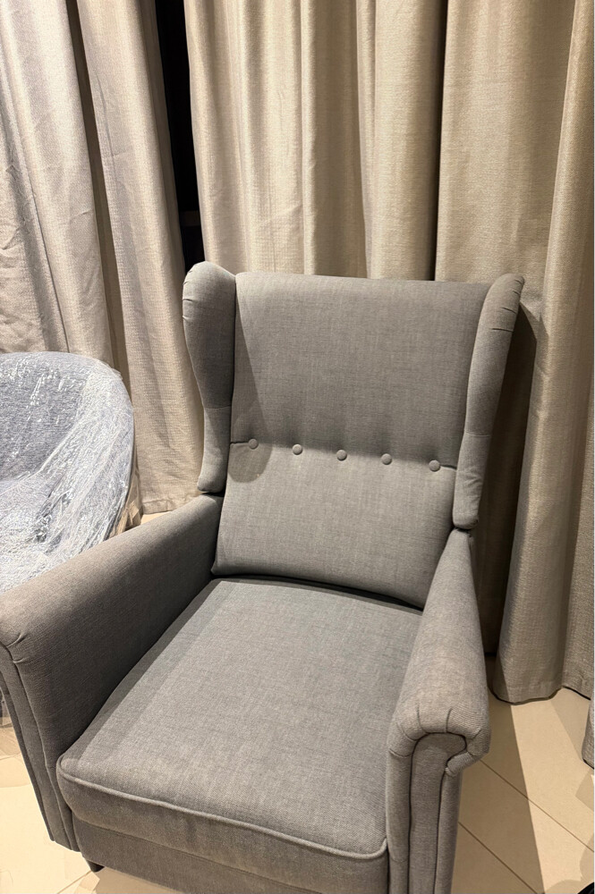 comfortable reclining grey chair  - 1