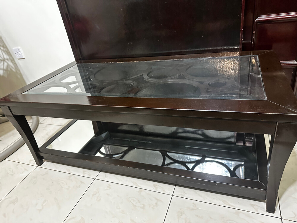Glass coffee table + 2 side table - 4