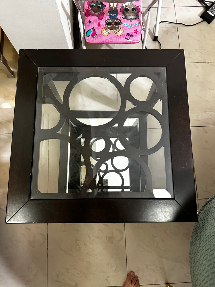 Glass coffee table + 2 side table - 5