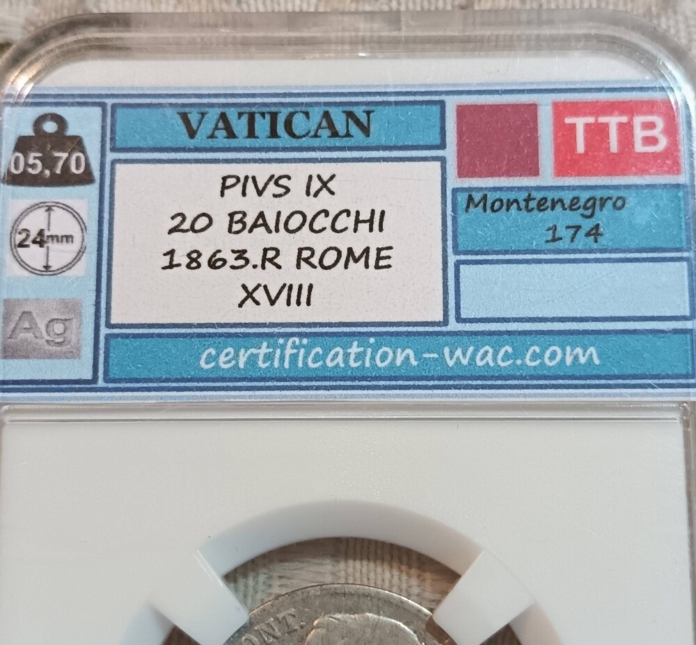20 Baiocchi Silver Papal State - 3