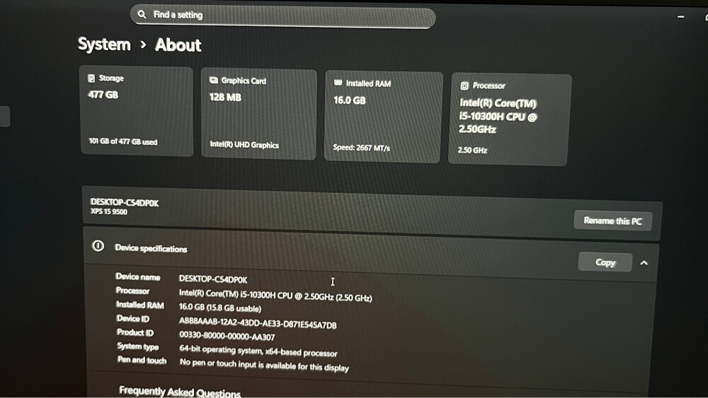 Dell XPS 9500 - 7