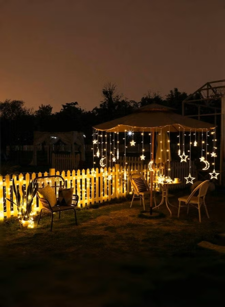Ramadan Moon & Star LED Curtain - 2