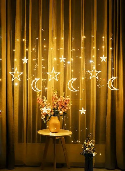 Ramadan Moon & Star LED Curtain - 3