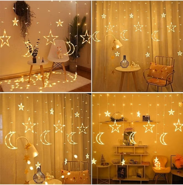 Ramadan Moon & Star LED Curtain - 4