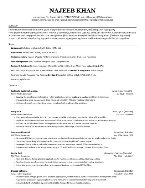 Senior Flutter App Developer - 8