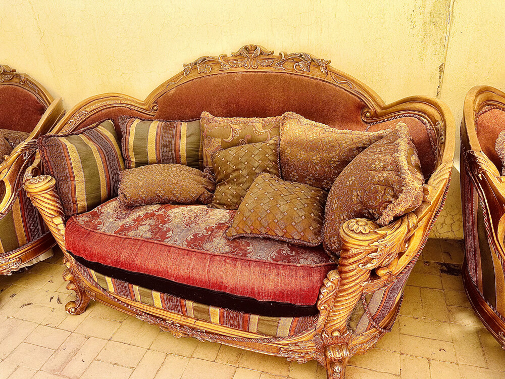used sofa with specialwood - 1
