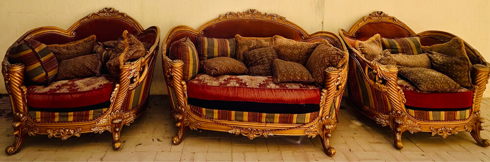 used sofa with specialwood - 2