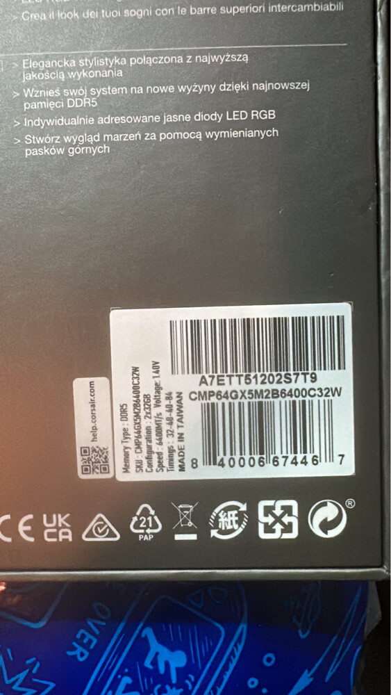 RAM 64 GB / Speed 6400 MT/s - 5