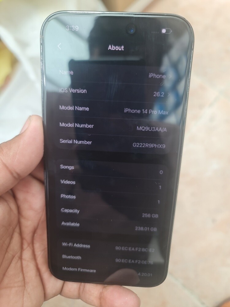 iphone 14 pro max256 battery 92% - 4