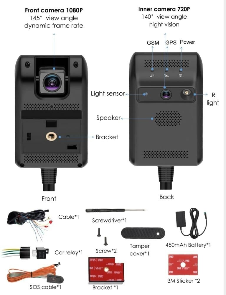 dash cam jc400p video-gps-audio - 4