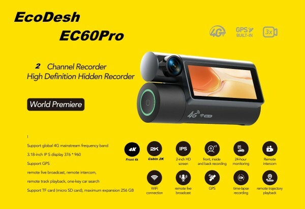4G 4K car dash camera GPS Audio - 4