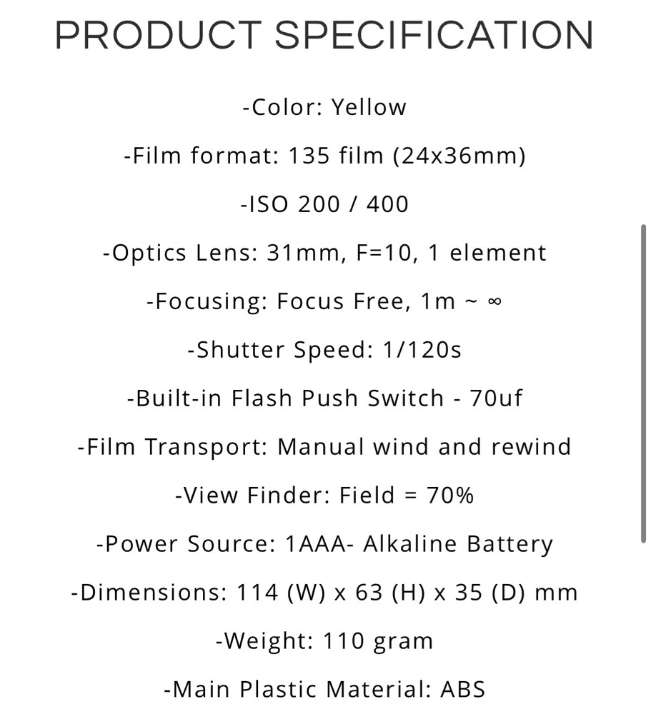 Kodak M35 Film Camera (Yellow) - 2