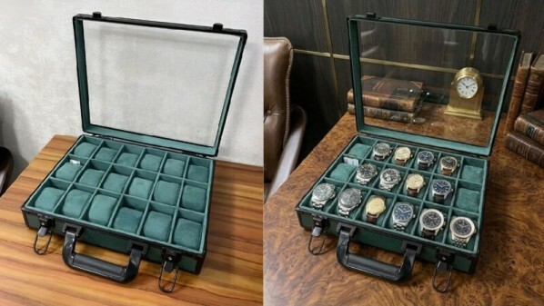 منظم ساعات ذو 18 فتحة زجاج علوي - 2