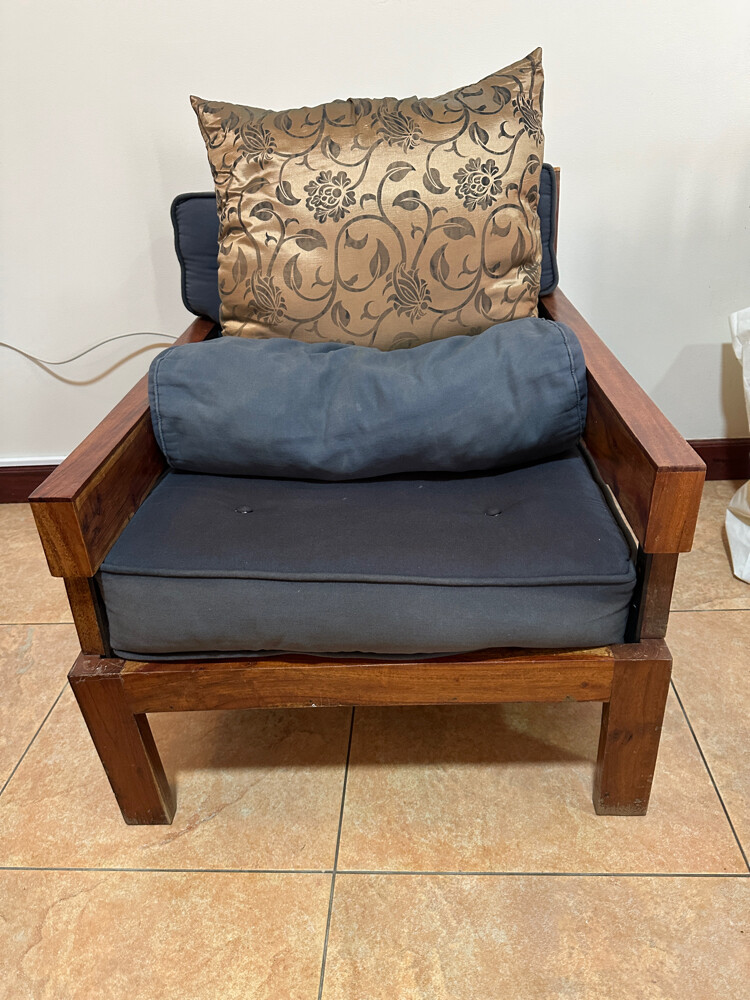 Wooden Sofa 3 single seaters - 1