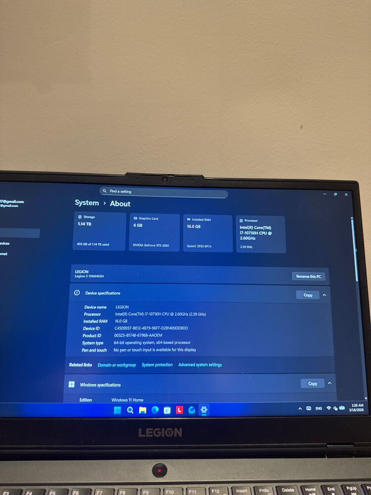 Lenovo Legion 5 15IMH05H - 1