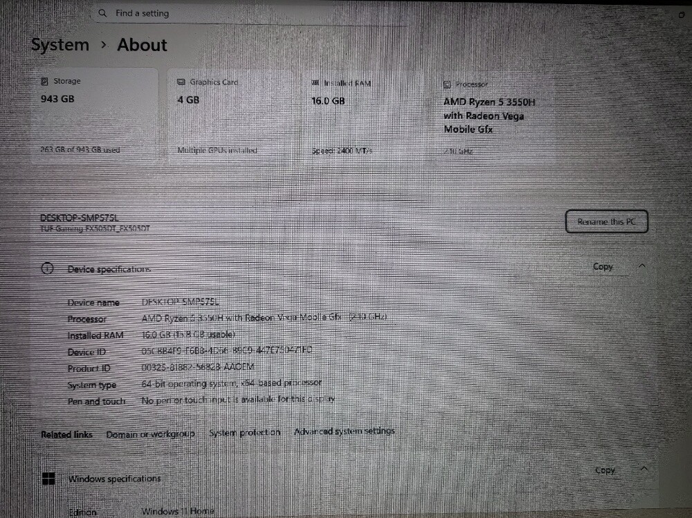ASUS TUF Gaming Laptop (FX505DT) - 5