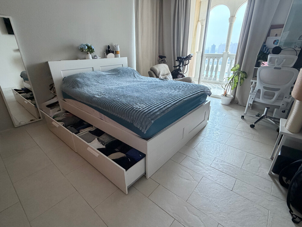 twin bed with storage & headset - 8