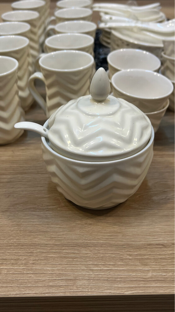 tea coffee cups, sugar bowl - 7