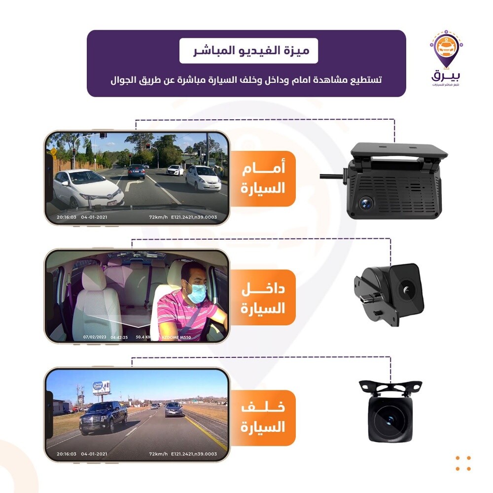 jimi JC371 Car Dashcam 3 Cam Gps - 3