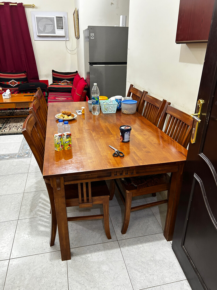 Dining 6chair table wood cabinet - 2