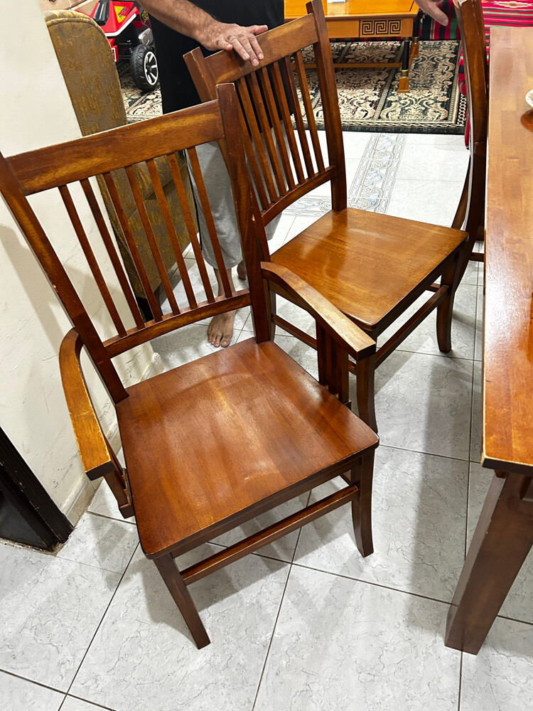 Dining 6chair table wood cabinet - 1