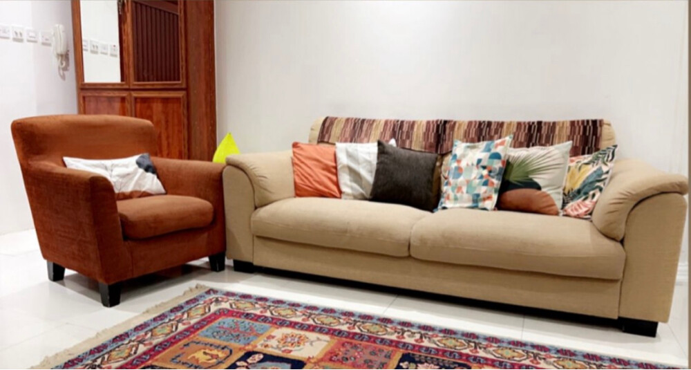 couches set with pillows     - 2
