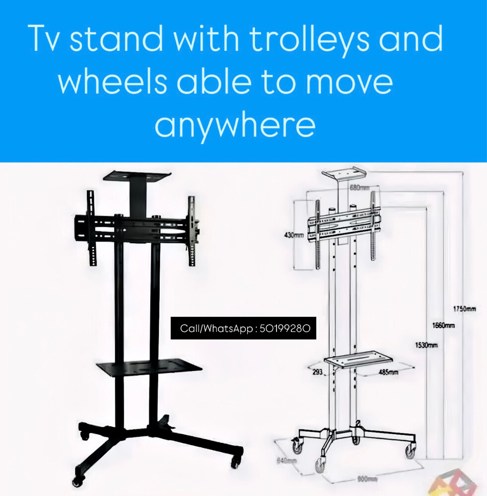 Tv stand with trolleys and wheels - 1