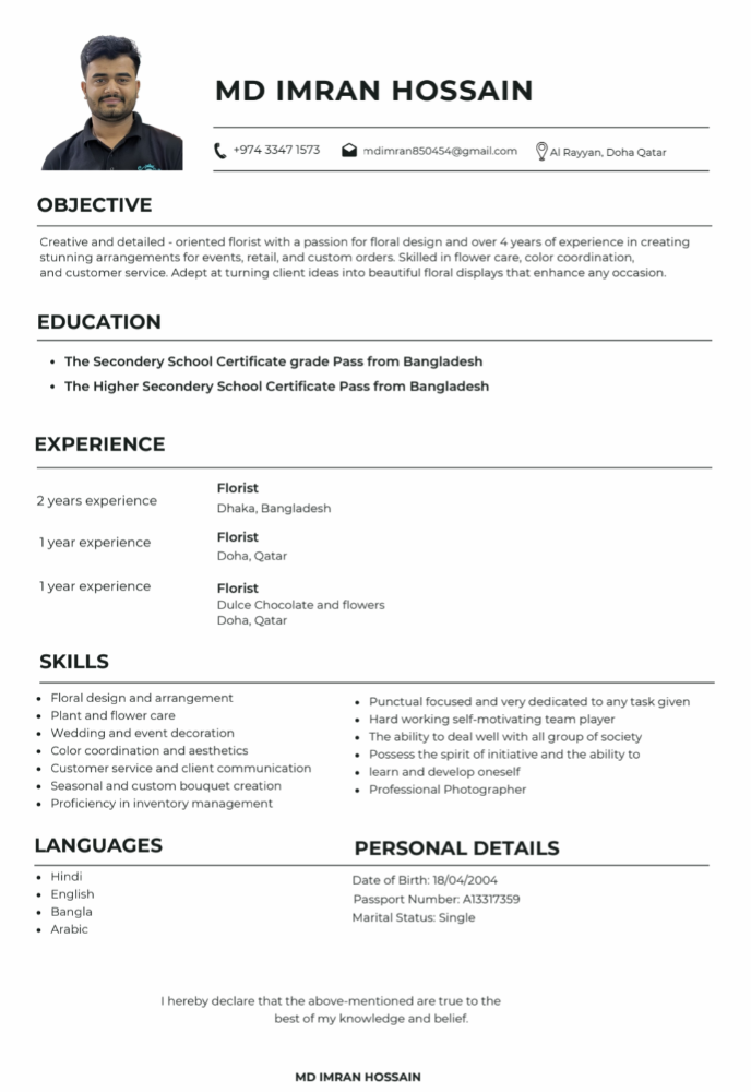 looking for florist job. - 1