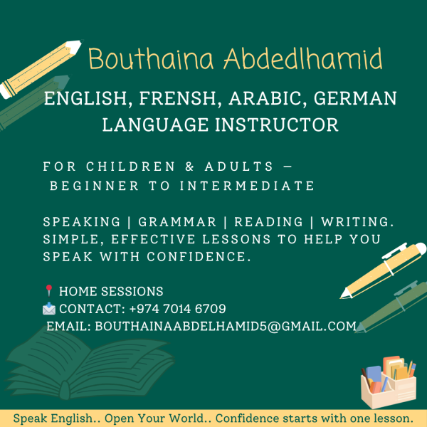 English Teacher- Arabic, French.. - 1