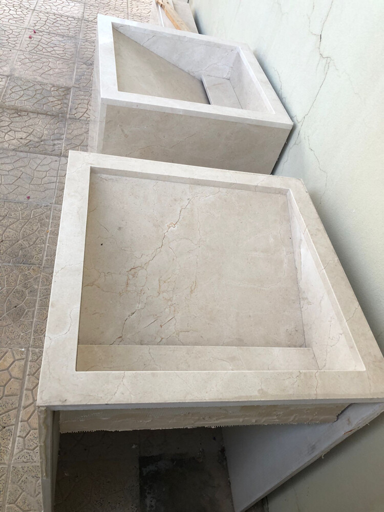 مغاسل رخام فاخرة بلوك كامل(3 قطع) - 3