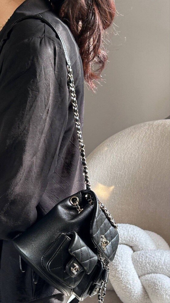 Coco Shiny Caviar Quilted Small D - 4